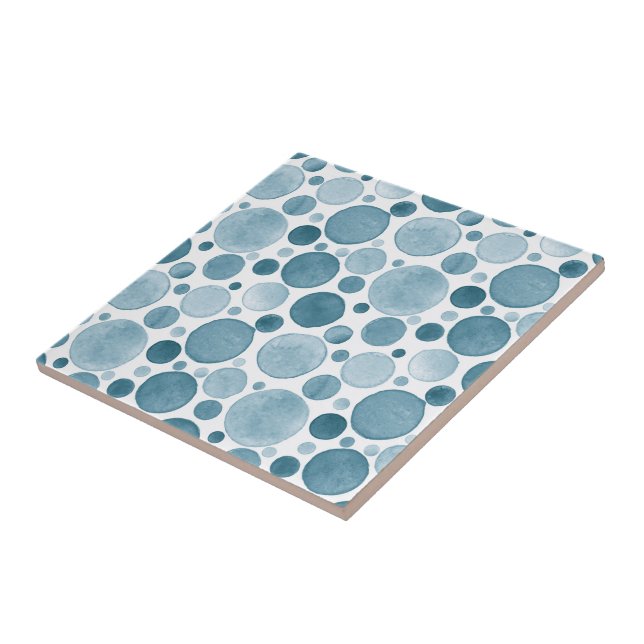 Watercolor Circles - Blue Tile (Side)