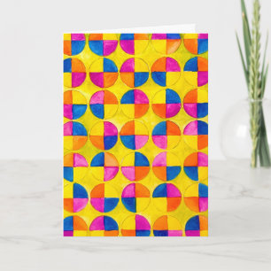 Watercolor Circles Otanjoubi Omedeto Birthday Card