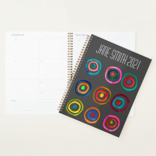 Watercolor circles rainbow colourful design planner
