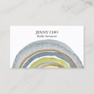 Watercolor Circles Rings Abstract Minimalist Cool Business Card