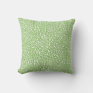 Watercolor Circles - Washy Green Throw Pillow