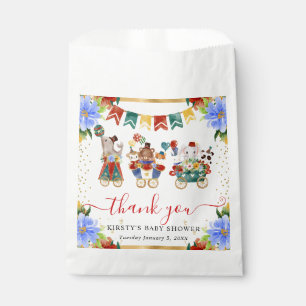 Watercolor Circus Animals Train Floral Baby Shower Favour Bag
