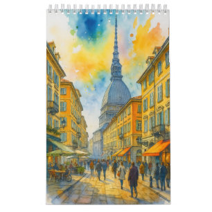 Watercolor Cities of the World 2026 Travel Art Calendar