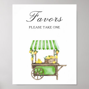 Watercolor citrus bridal shower - Favors Poster