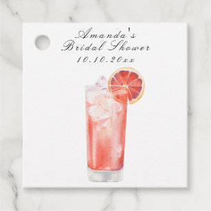 Watercolor Citrus Cocktail Bridal Shower Favour Tags