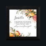 Watercolor Citrus Floral | Be My Flower Girl Gift Box<br><div class="desc">Ask your best friends or family to be a part of your special day with this floral "Will You Be My Flower Girl" gift box featuring watercolor citrus florals and feminine calligraphy script. "Maid of honour", "Matron of honour" "Bridesmaid" or "Flower Girl" proposal gift. Add your custom wording to this...</div>