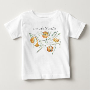 Watercolor Citrus Fruit Chill Clementine Cutie Baby T-Shirt