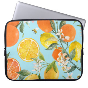 Watercolor Citrus Fruits: Hand Drawn Laptop Sleeve