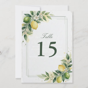 Watercolor Citrus Green Lemon Botanical Wedding