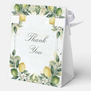 Watercolor Citrus Green Lemon Botanical Wedding Favor Box