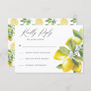 Watercolor Citrus Lemon Wedding RSVP