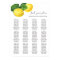 Watercolor citrus lemon wedding seating chart