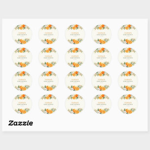 Watercolor Citrus Little Cutie Baby Shower Classic Round Sticker