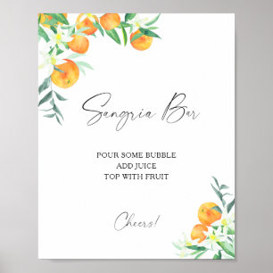 Watercolor citrus modern - sangria bar poster
