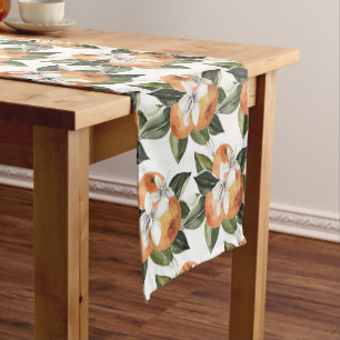 Watercolor Citrus Orange Table Runner