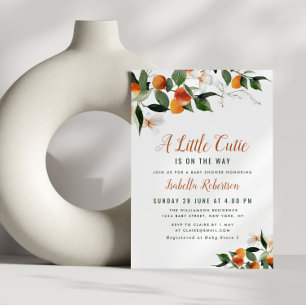 watercolor citrus oranges baby shower Invitation