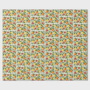 Watercolor Citrus Oranges Lemons Botanical Wrapping Paper