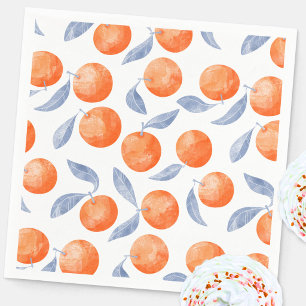 Watercolor Citrus Oranges Mediterranean Napkin