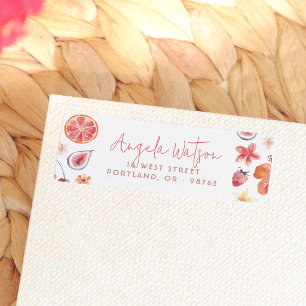 Watercolor Citrus Pink Return Address