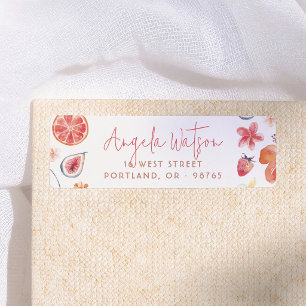 Watercolor Citrus Pink Return Address