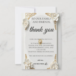 Watercolor classic gold luxury Flat Thank You Card