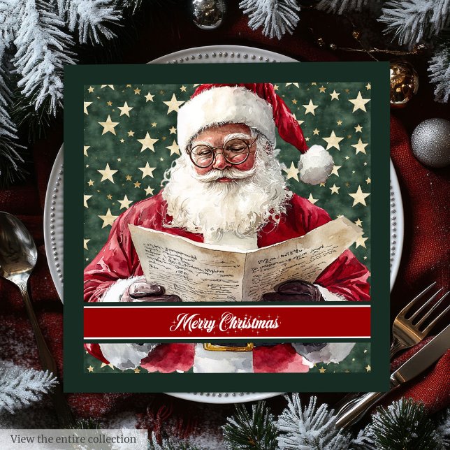 Watercolor Classic Santa Claus Paper Napkins (Watercolor Classic Santa Claus Paper Napkins)