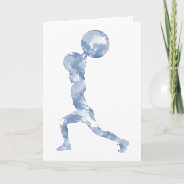 Watercolor Clean & Jerk in Blue Card (Front)