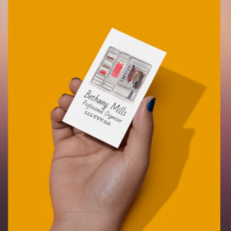 Watercolor Closet Organizer Business Card
