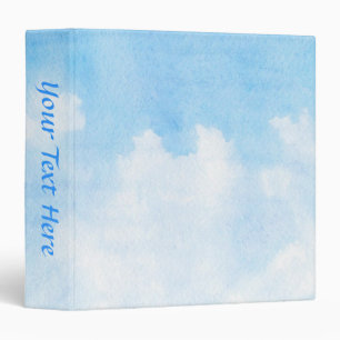 Watercolor clouds and sky background binder