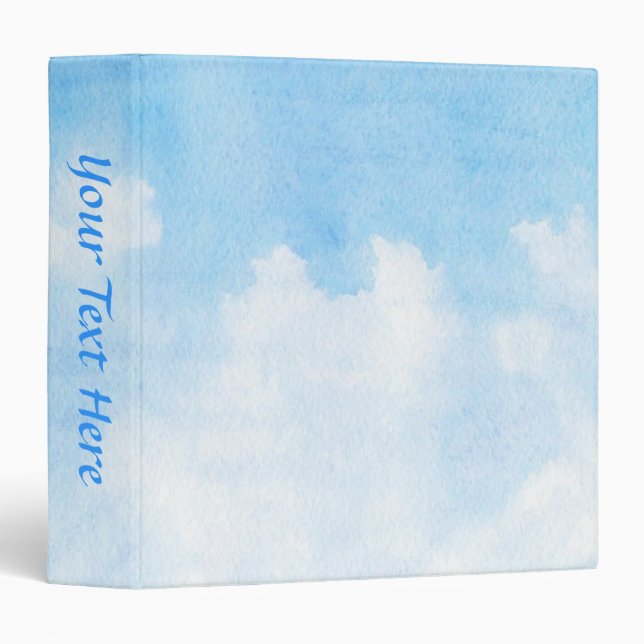Watercolor clouds and sky background binder (Front/Spine)