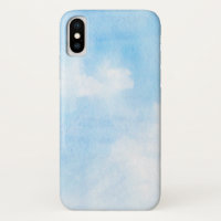 Watercolor clouds and sky background
