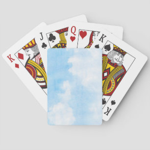 Watercolor clouds and sky background playing cards