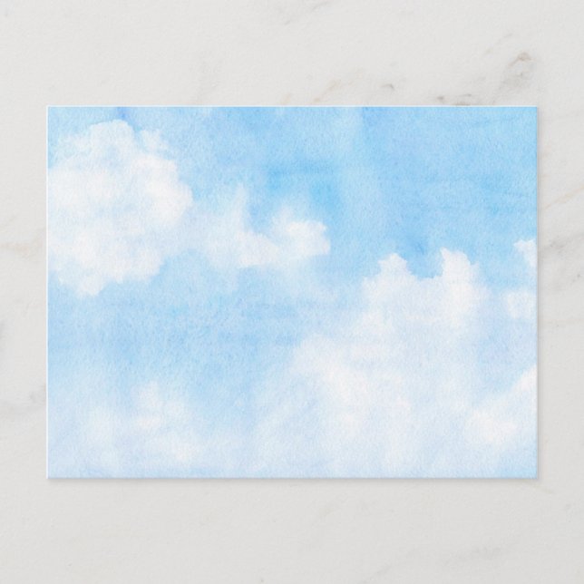 Watercolor clouds and sky background postcard (Front)