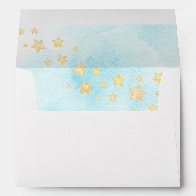 Watercolor Clouds and Stars Envelope (Back (Bottom))