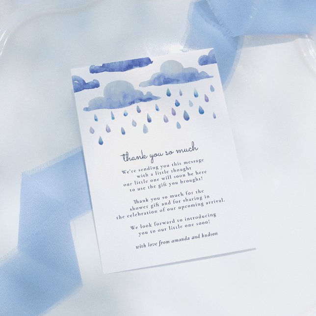Watercolor Clouds Baby Shower Thank You (Creator Uploaded)