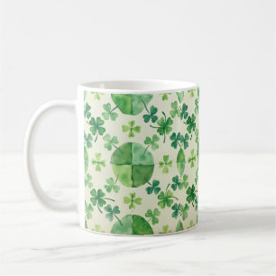 Watercolor Clover Mug – Green Shamrock St. Patrick