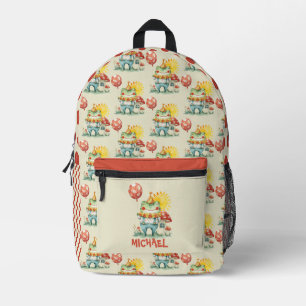 Watercolor Clown Frog Cute Cottagecore Name Printed Backpack