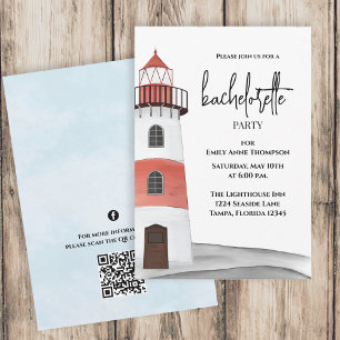 Watercolor Coastal Bachelorette Party Custom Invitation