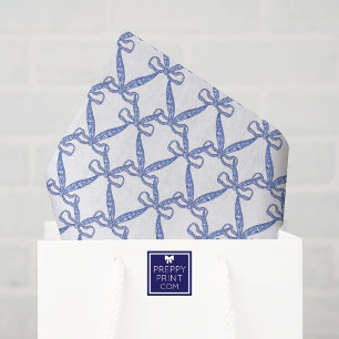 Watercolor Coastal Blue Bows Tissue Paper