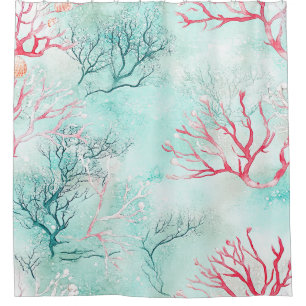Watercolor Coastal Coral Pattern