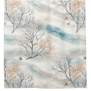 Watercolor Coastal Coral & Seashell Waves (1)