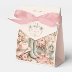 Watercolor, Coastal cowgirl bachelorette party Favor Box