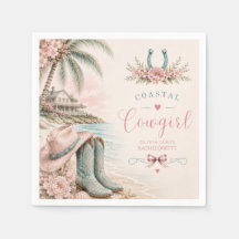 Watercolor, coastal cowgirl bachelorette party