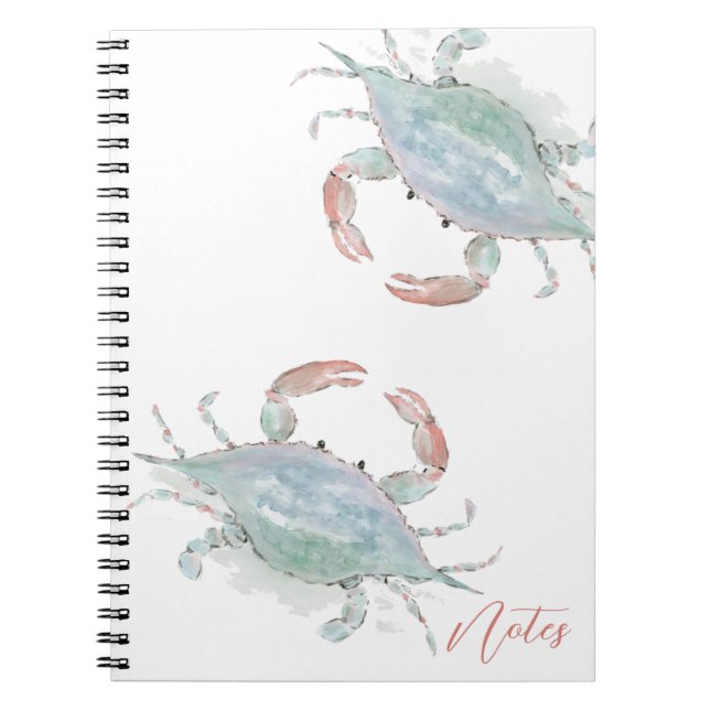 Watercolor Coastal Crab Notebook (Front)