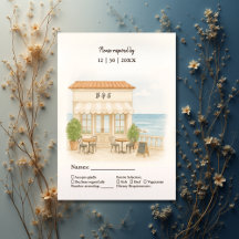 watercolor coastal mediterranean ocean wedding 