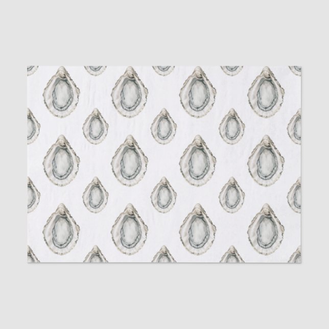 Watercolor Coastal Oysters Tissue Paper (Front)