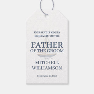 Watercolor Coastal Save The Seat Wedding Gift Tags