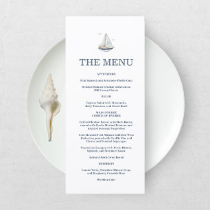 Watercolor Coastal Seascape Wedding  Menu