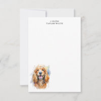Watercolor Cocker Spaniel Personalized Thank You