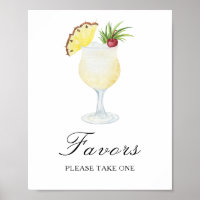 Watercolor cocktail bridal shower - Favours